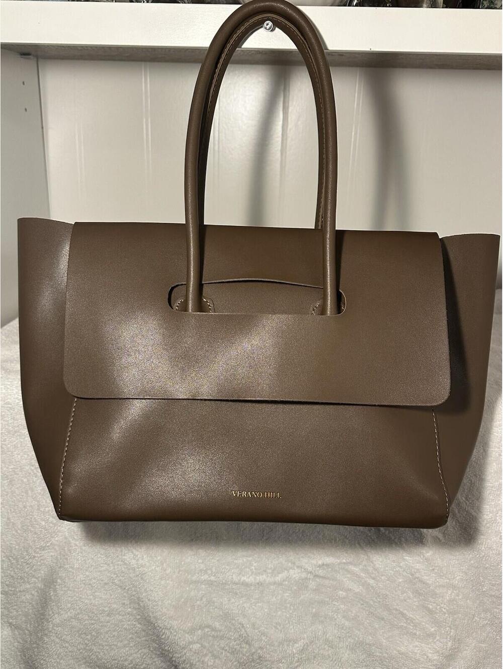 Katherine Retro Large Brown Tote Bag